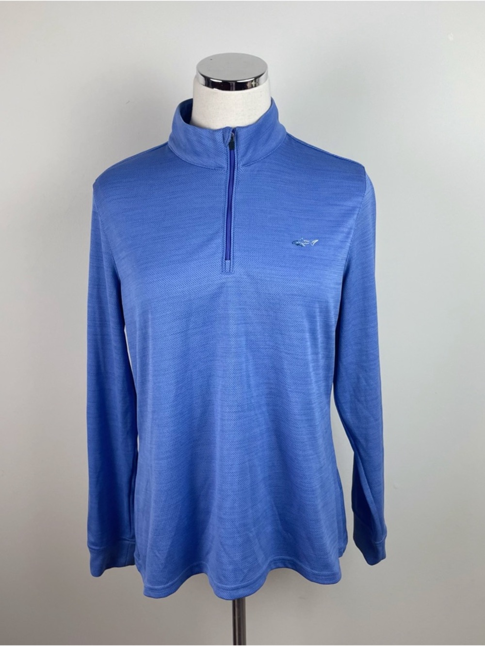 Greg Norman Collection Blue Quarter Zip Long Sleeve Top Women Size Large